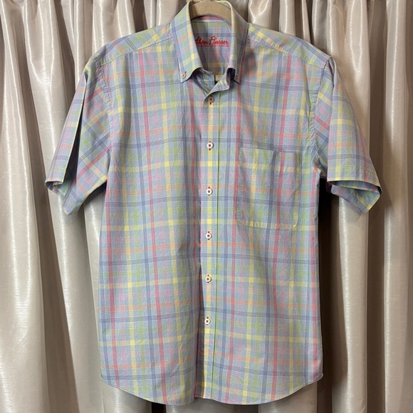 Alan Flusser Pastel Plaid Button Down Shirt - Picture 1 of 7